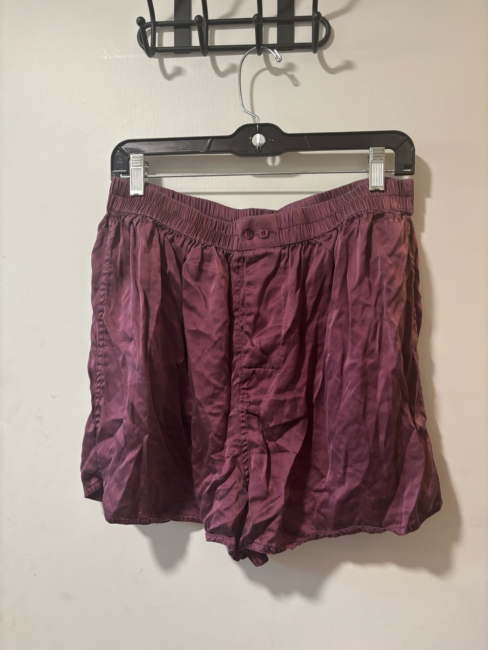 Vintage Victoria’s Secret Gold Label Silk Boxer Shorts Burgundy Size L Unisex